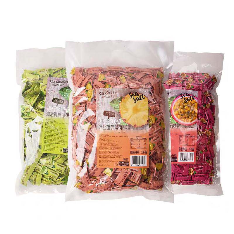 醇然心动海盐百香果青柠菠萝薄荷味糖糖果 小包装称重500g/1000g