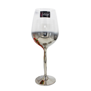 创意电镀金属感酒杯酒具装饰样品摆件水晶玻璃高脚杯香槟杯红酒杯