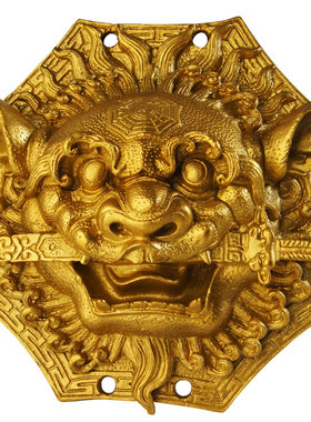 慈风阁风铜兽头八卦狮咬剑门对门