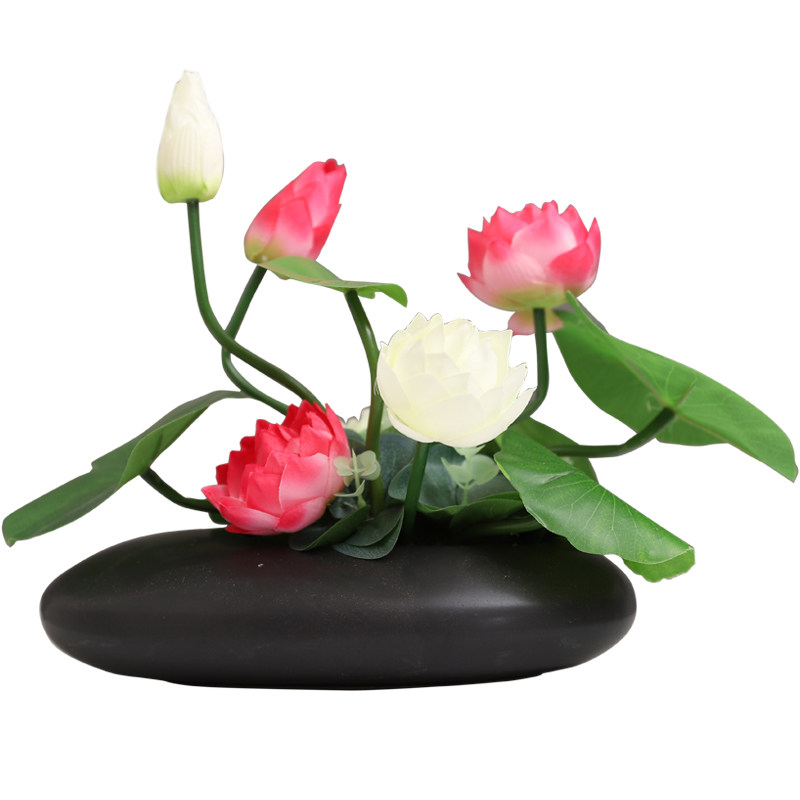 新中式莲花现代家居客厅仿真荷花