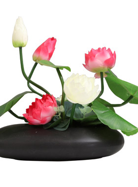 新中式莲花现代家居客厅仿真荷花