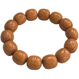 明净手工打磨东北野生 桃核桶珠 算盘珠 光珠磨圆园精品手串