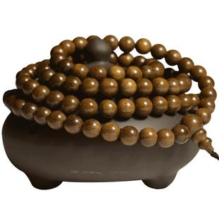 楠木缘四川金丝楠木108颗阴沉乌木手串文玩念珠佛珠手链项链男女