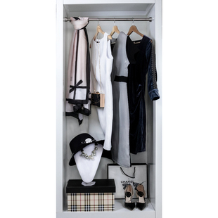 样板间衣帽间衣柜女主人房礼服连衣裙收纳盒围巾饰品公寓现代简约