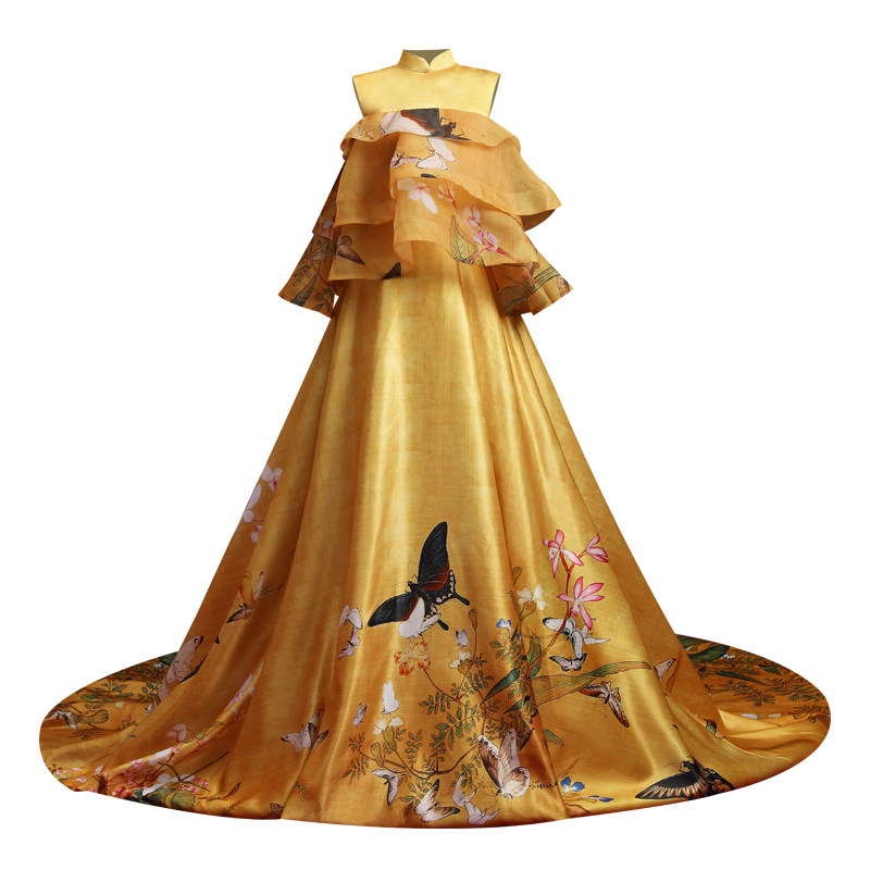 新品舞台走秀高端长款显瘦演出服