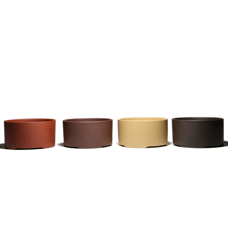 宜兴紫砂中款多肉菖蒲文竹古典手工透气室内桌面圆柱型花盆zh113