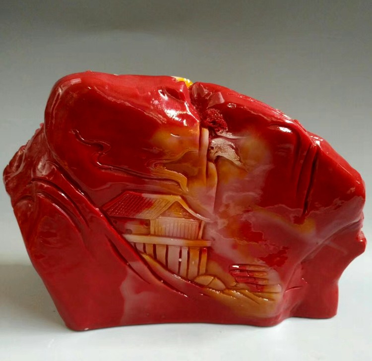 仿寿山石石雕摆件山水风v景原石工艺品装饰品独山玉大号摆件路路
