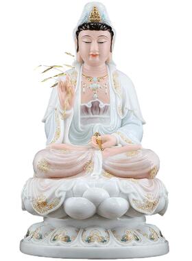 汉白玉供奉观世音菩萨圆通佛具