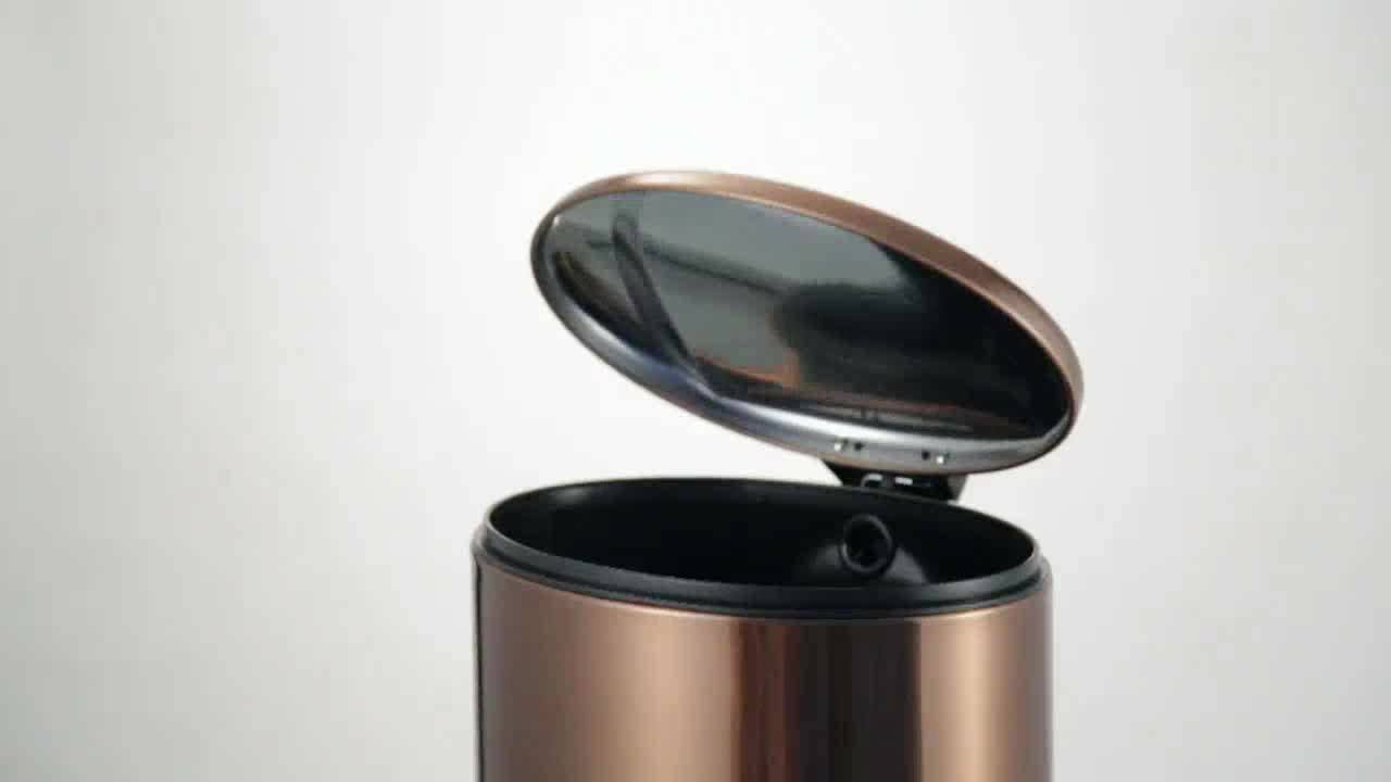 5l Brown Stainless Steel Kitchen Garbage Can With Lid Buy Stainless