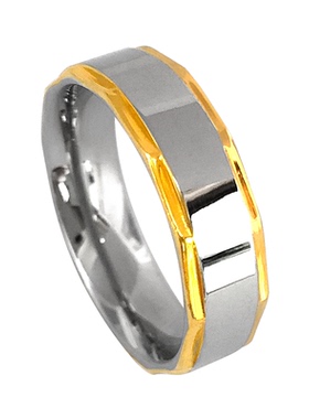 戒指闪亮金边好运潮流钛钢男国潮