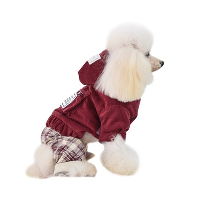 春秋加厚款小型犬幼犬宠物四脚衣