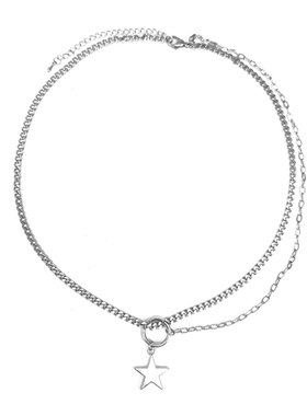 王一博同款星星吊坠项链圈钛钢不褪色小众复古choker锁骨链女气质