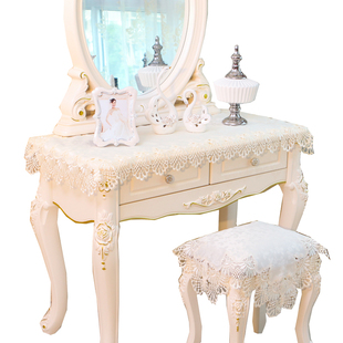 欧式梳妆台蕾丝防尘盖巾布艺化妆台电脑桌书桌布电视柜鞋柜桌垫子