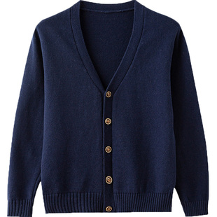 小孩毛衣外套儿童针织开衫薄款男童春秋款纯棉男大童2026春款洋气