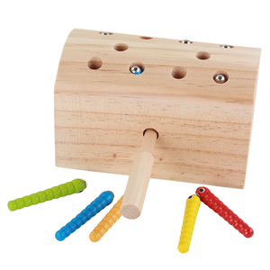 蒙氏早教磁性钓鱼玩具男女幼儿童益智木制抓虫亲子游戏1-2岁教具