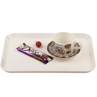 密胺茶盘放杯子的托盘长方形塑料欧式水果盘家用白色商用简约托盘