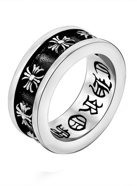 不掉色戒指钛钢男士戒指朋克单身