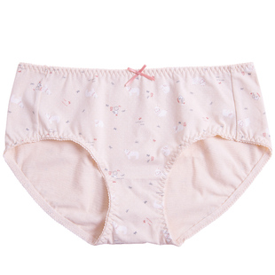 顶呱呱内裤女纯棉彩棉夏季薄款中腰三角顶瓜瓜内裤女棉质面料大码