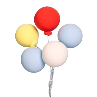 烘焙蛋糕包装卡通帅气开飞机男孩软陶云朵热气球插件宝宝生日插牌