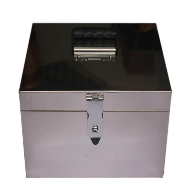 镜面不锈钢大号印章箱收费站加油站票据另钞收纳箱工具箱金属耐用