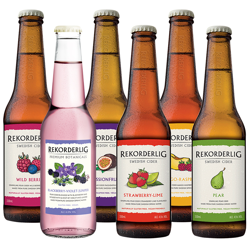 Rekorderlig cider瑞可德林西打酒果酒瓶装女士低度进口鸡尾酒6瓶