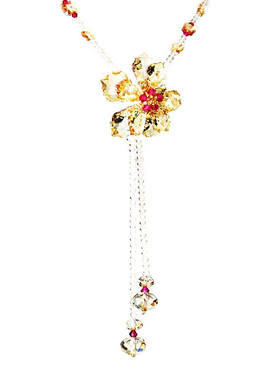 奥地利水晶毛衣链项链女枫叶礼品