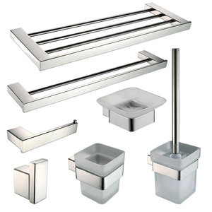 浴室毛巾架套装304不锈钢亮光五金挂件套餐卫生间置物架拉丝定制