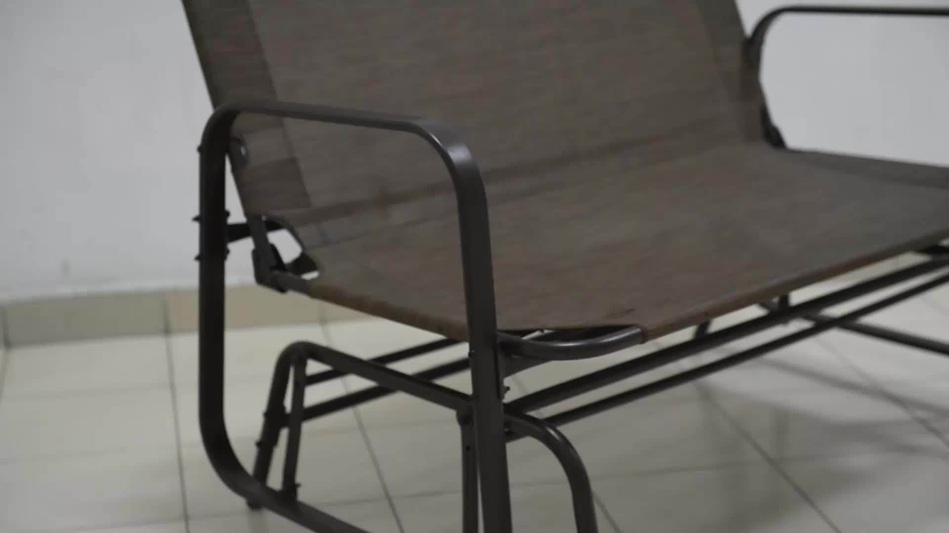 Outdoor Garden Steel Frame Patio Swing Glider Loveseat Bench