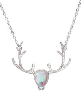 麋鹿元素s925纯银项链女鹿角森系