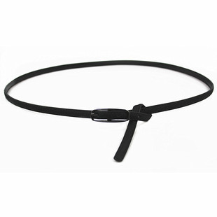 文艺复古女士细腰带真皮小皮带打结装饰配裙子百搭夏季牛仔裤带