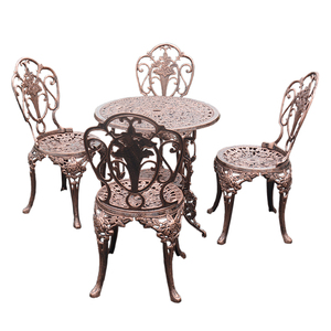 加重定制！欧式铸铝阳台桌椅5件套花园露台庭院户外休闲椅玫瑰花