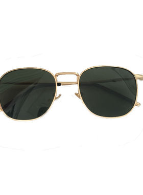 韩国ins新款复古原宿方框墨镜男圆脸百搭偏光情侣太阳镜女网红款