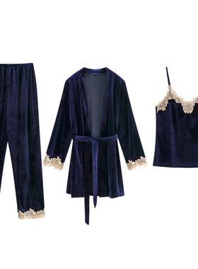 秋冬金丝绒性感可外穿家居服套装