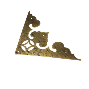 仿古中式纯铜包角铜护角古建大门柜门樟木箱全铜角片镂空刻花角码