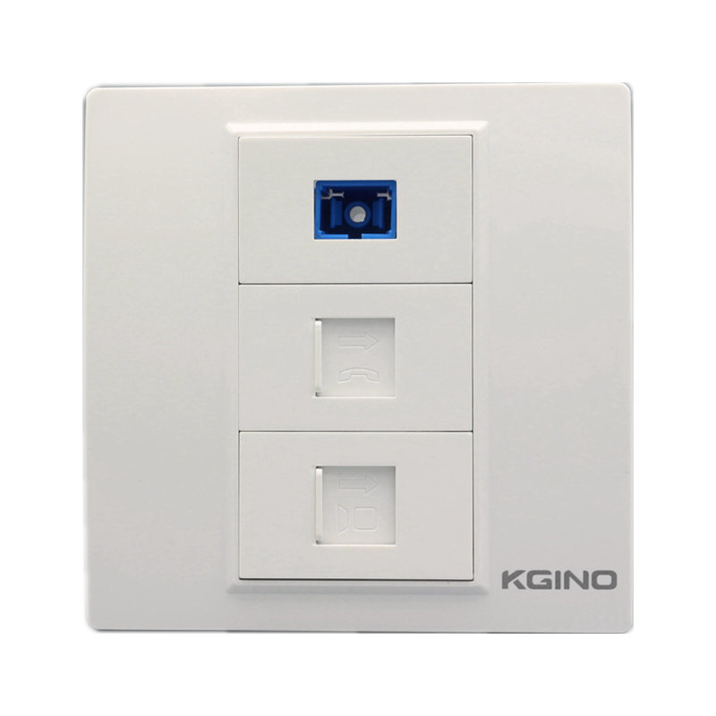 86型电脑电话SC光纤插座RJ45网络语音电话SC光钎宽带网线模块面板