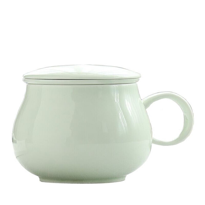茶水分离陶瓷杯青瓷圆度杯