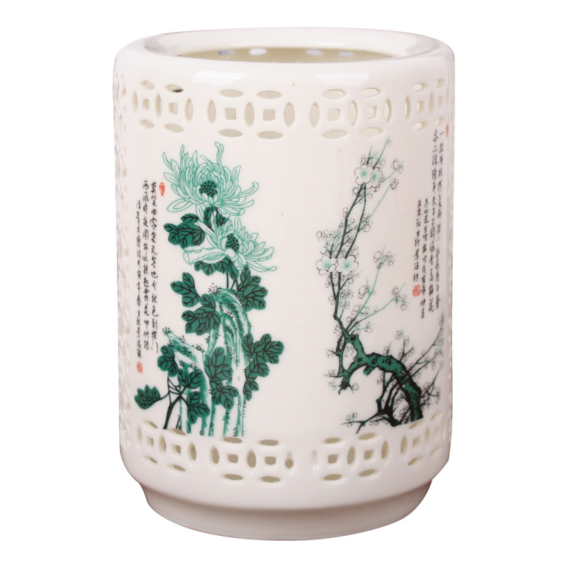 教师节送老师景德镇陶瓷器笔筒创意办公文具收纳礼品定制logo印字
