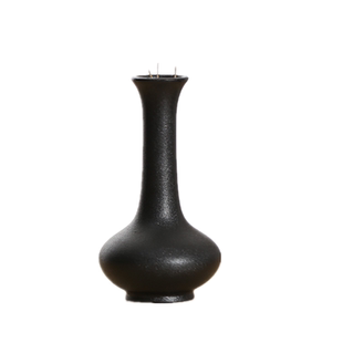 陶瓷黑色复古小花瓶花插黑陶净瓶梅瓶胆瓶葫芦简约中国风禅意摆件