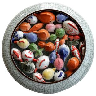 漂浮鱼可爱家居迷你创意鱼缸装饰观赏摆件陶瓷儿童玩具礼物