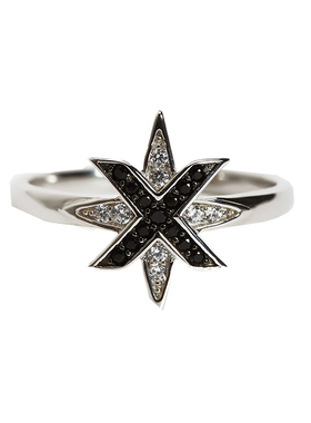 小印时代黑白锆石衍生品戒指