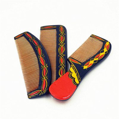 一个包邮彝族漆器木梳子工艺品