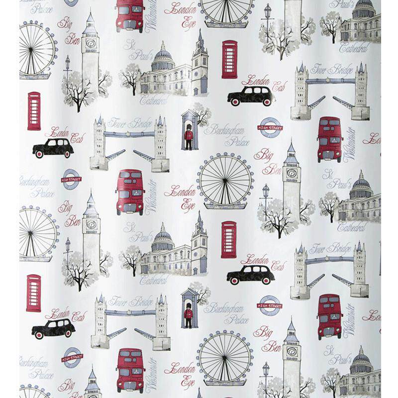 SPIRELLA/丝普瑞PEVA塑料浴室浴帘卫生间洗澡防水隔断帘子