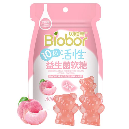 贝欧宝活性益生菌小熊软糖水蜜桃味QQ糖儿童节小零食糖果