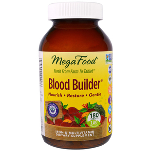 现货MegaFood Blood Builder 有机食物提取 补&血配方 180片
