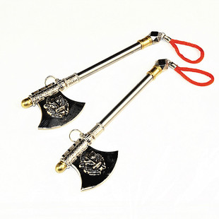 1:6古代兵器武器模型 黑旋风李逵双板斧狮头手斧头斧子兵人配件