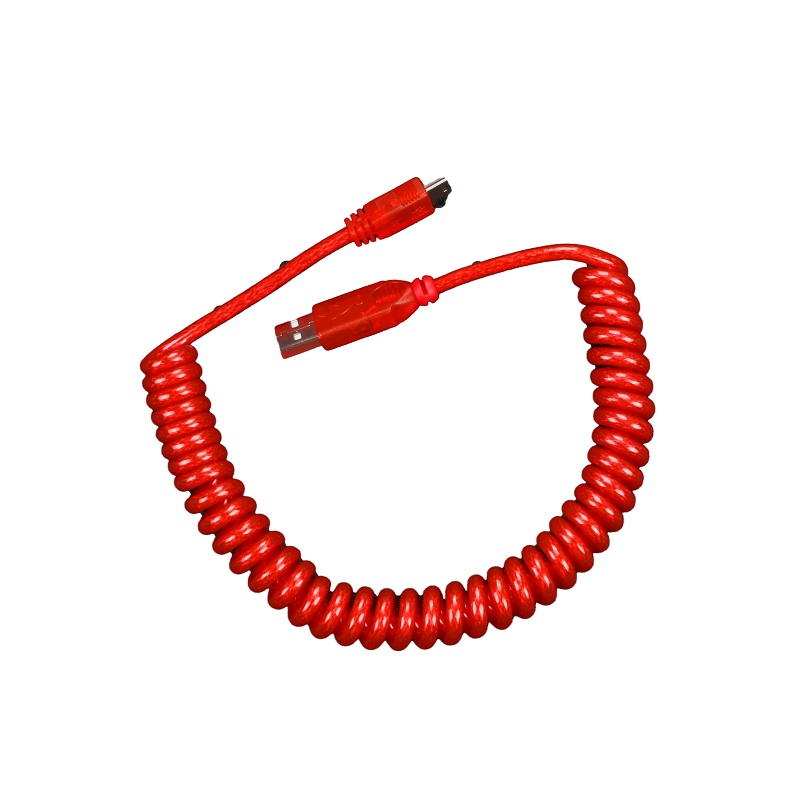 LINDY线USB2.0 A公对Mini-B USB螺旋数据线 机械键盘 micro客制化