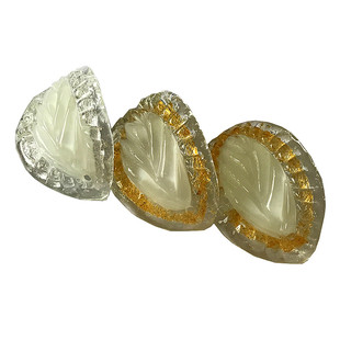 水晶灯具配件玻璃片金枝玉叶黄沙片钻石磨砂吸顶吊灯树叶片火苗片