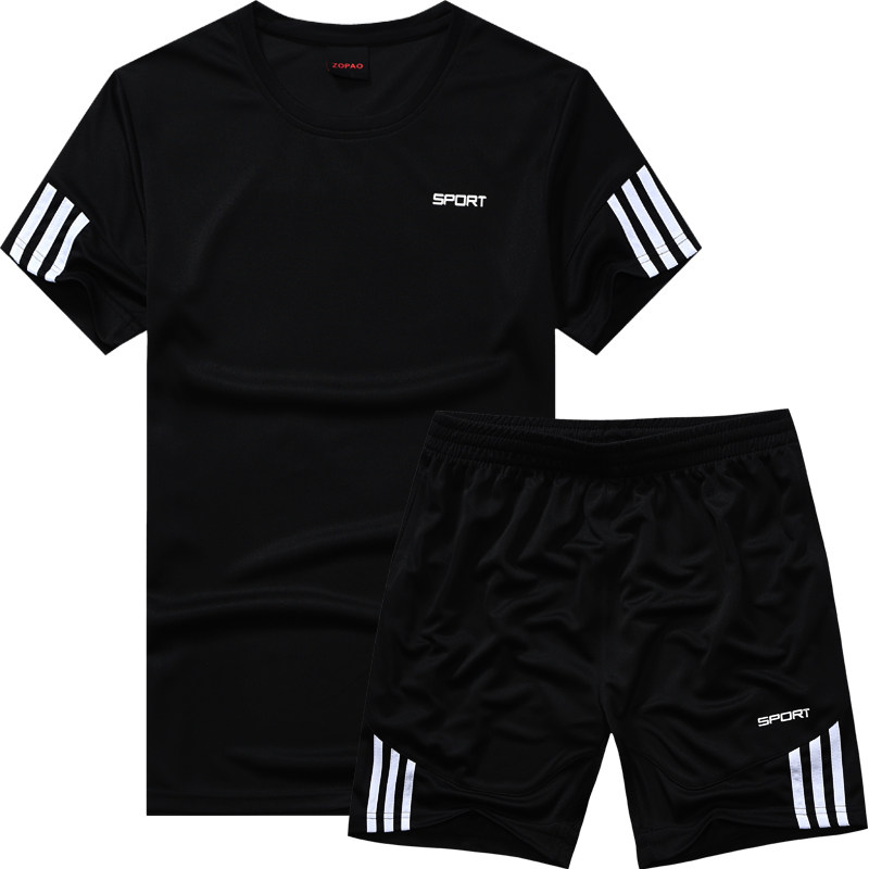 运动套装男夏季薄跑步健身服短袖五分短裤速干t恤夏天运动衣服装