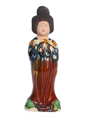 唐三彩胖妞仿古风电视柜仕女陶俑