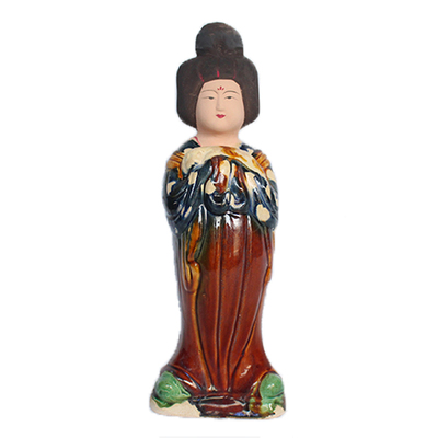 唐三彩胖妞仿古风电视柜仕女陶俑